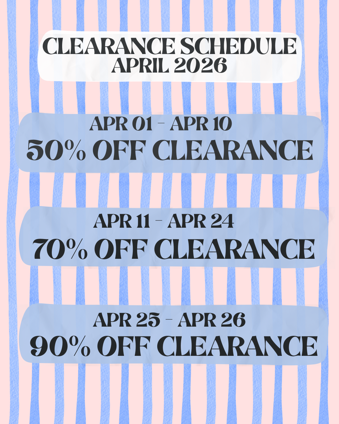 Clearance Schedule